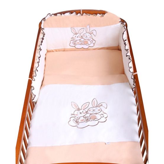 3-dielne posteľné obliečky New Baby Bunnies 100×135 hnedé