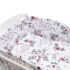 3-dielne posteľné obliečky New Baby 100/135 cm biele kvety a pierka