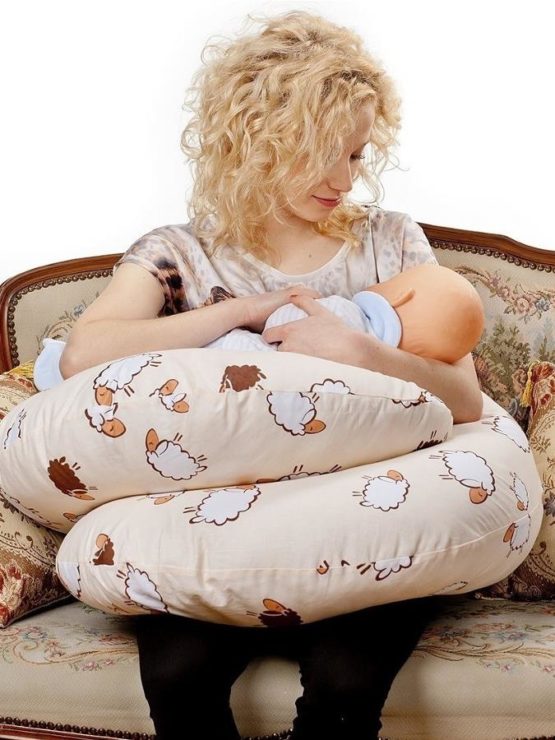 Univerzálny dojčiaci vankúš v tvare C New Baby Králičky mátový