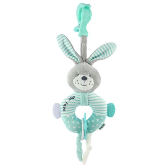 Edukačná plyšová hračka s klipom Baby Mix králik mätový