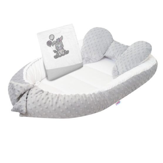Hniezdočko s perinkou pre bábätko Minky New Baby Zebra exclusive bielo-sivé