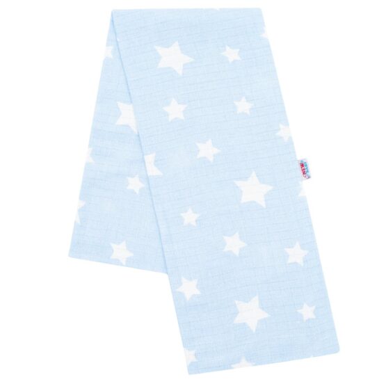 Bavlnená plienka s potlačou New Baby modrá biele hviezdy