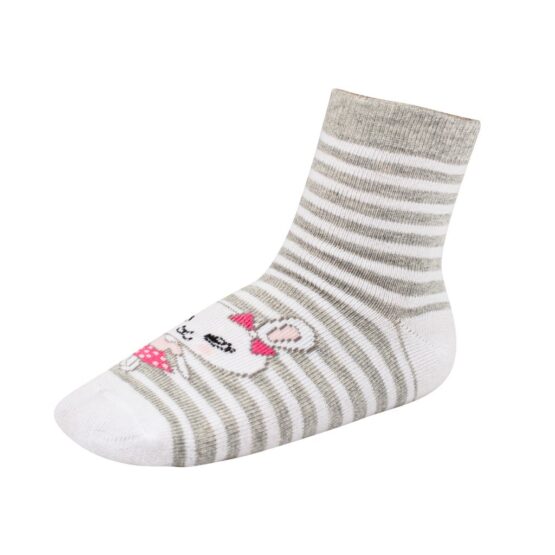 Detské bavlnené ponožky New Baby sivé pruhy králik