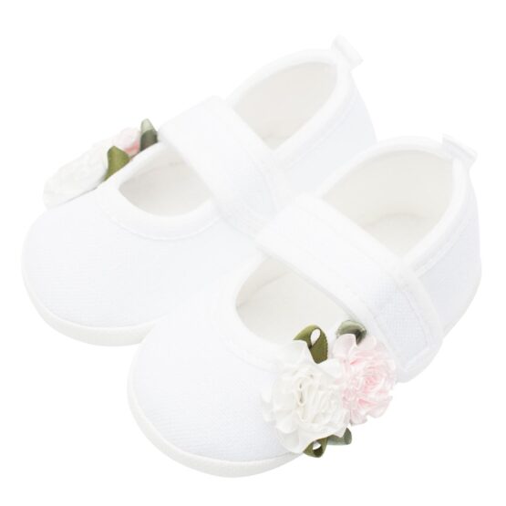 Dojčenské capačky New Baby Linen biele 3-6 m roses