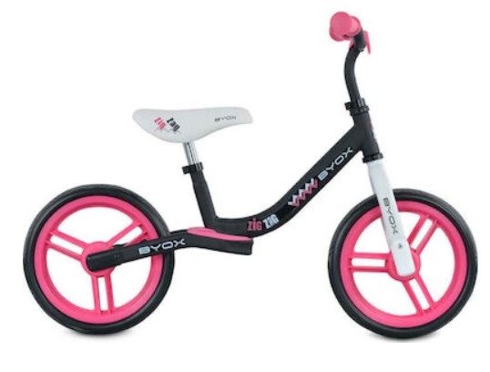 Detský balančný bicykel Zig-Zag, ružové