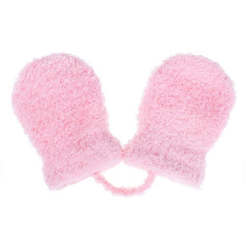 Detské zimné rukavičky New Baby so šnúrkou svetlo ružové