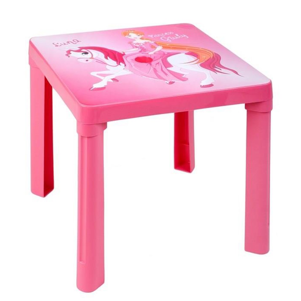 Detský záhradný nábytok – Plastový stôl ružový