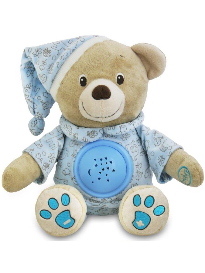 Plyšový zaspávačik medvedík s projektorom Baby Mix modrý
