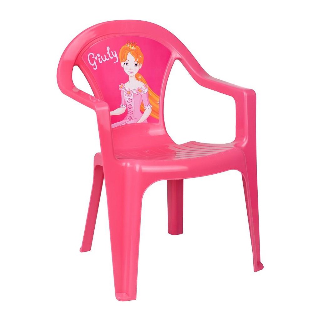 Detský záhradný nábytok – Plastová stolička ružová Giuly