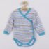Dojčenské body s dlhým rukávom celorozopínacie New Baby Puppik 2 tyrkysové