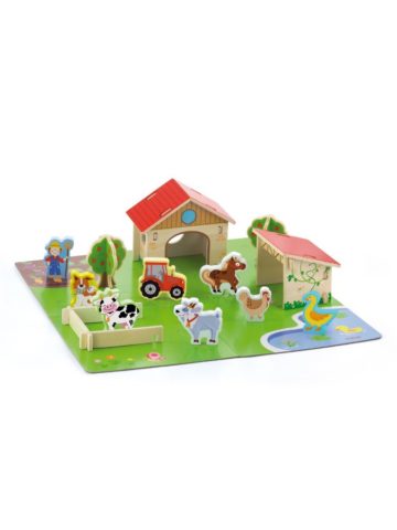 Detské drevené 3D puzzle Viga Farma