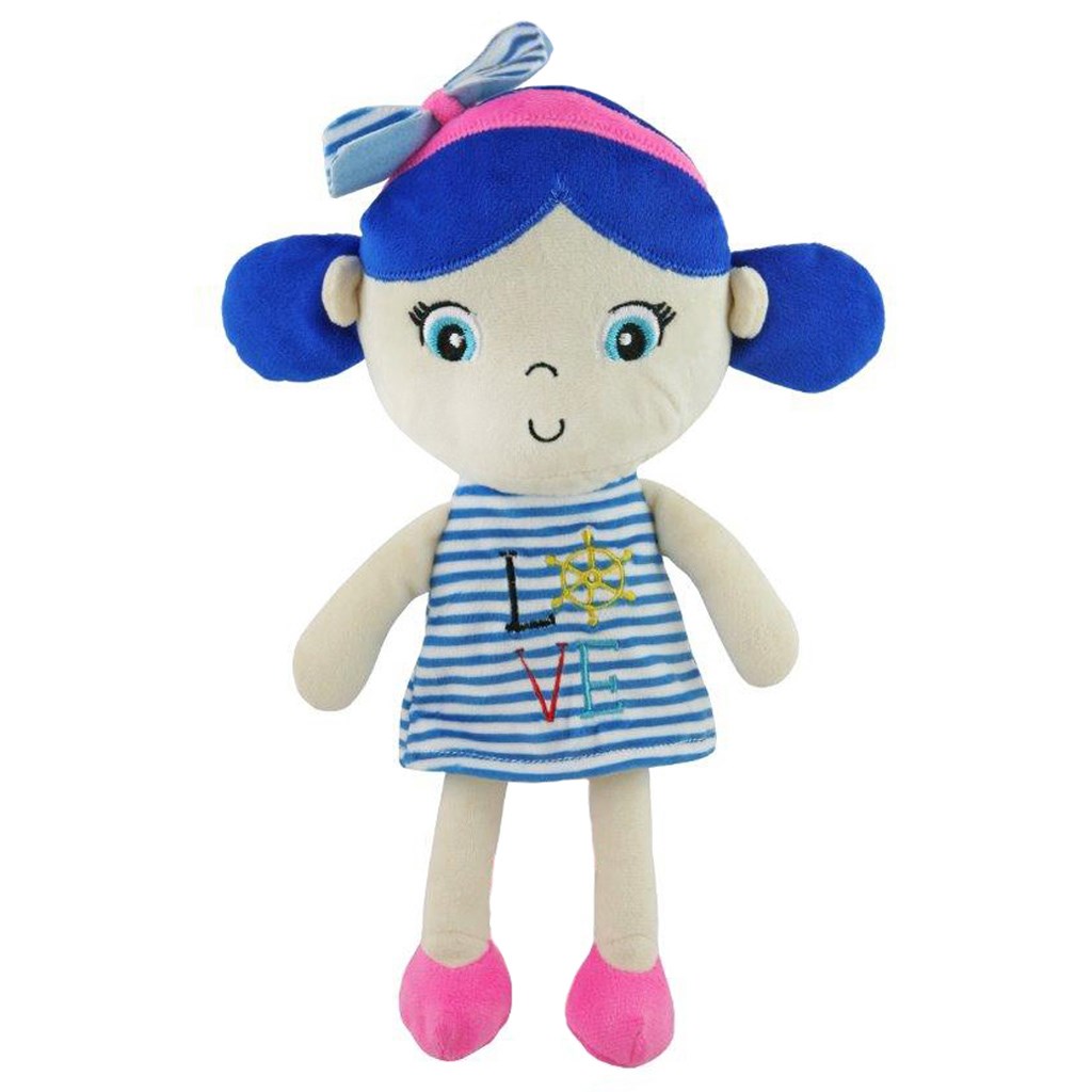 Edukačná plyšová bábika Baby Mix námorník dievča blue