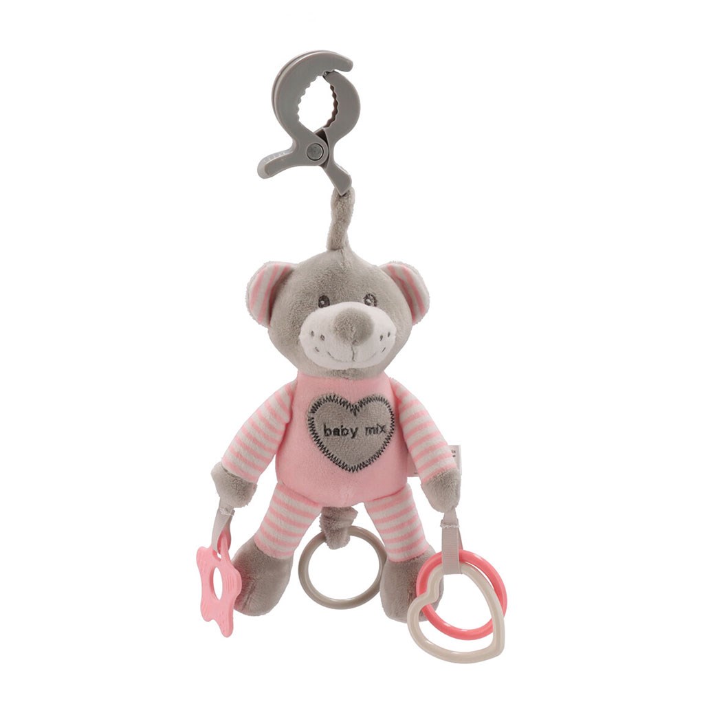 Plyšová hračka s vibráciou Baby Mix medveď rúžový