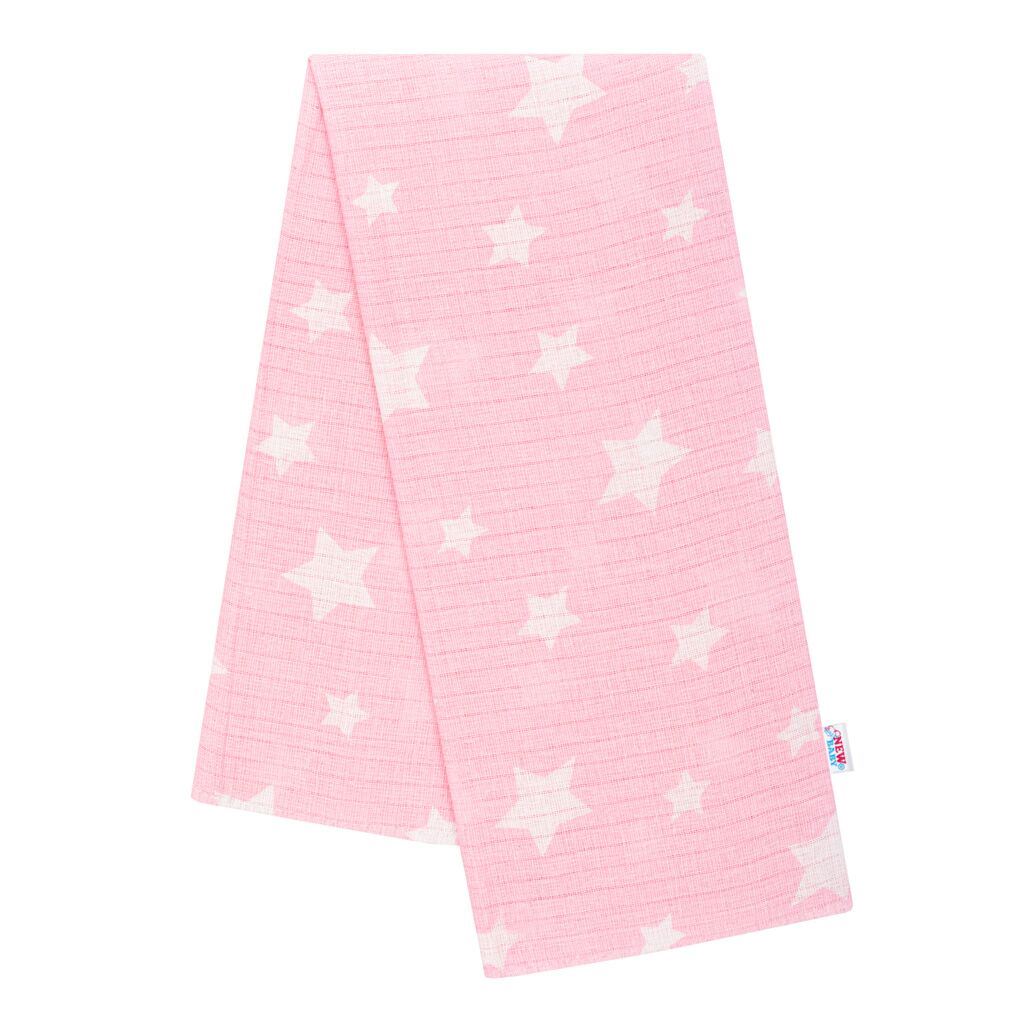 Bavlnená plienka s potlačou New Baby rúžová hviezdičky