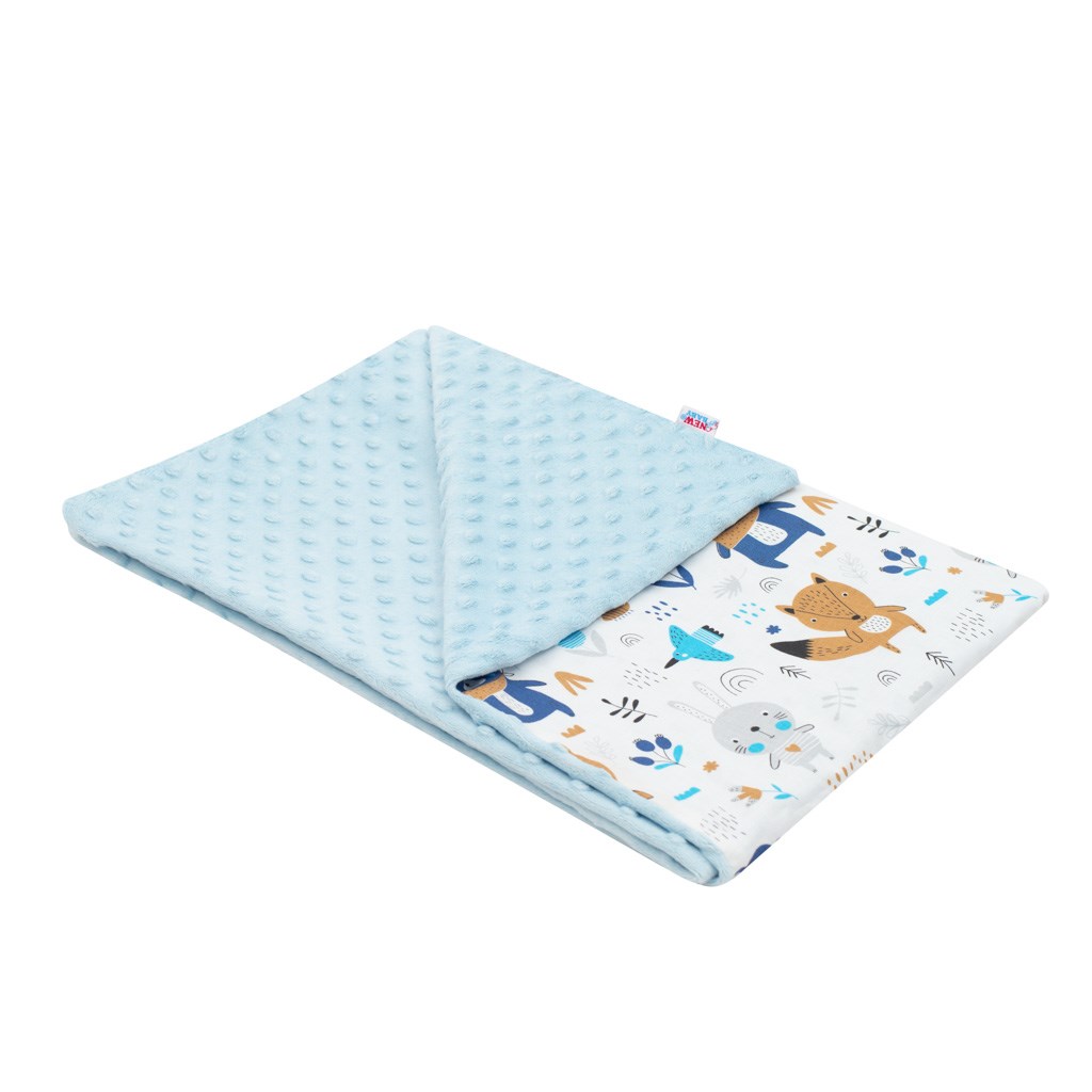 Detská deka z Minky New Baby Medvedíkovia modrá 80×102 cm