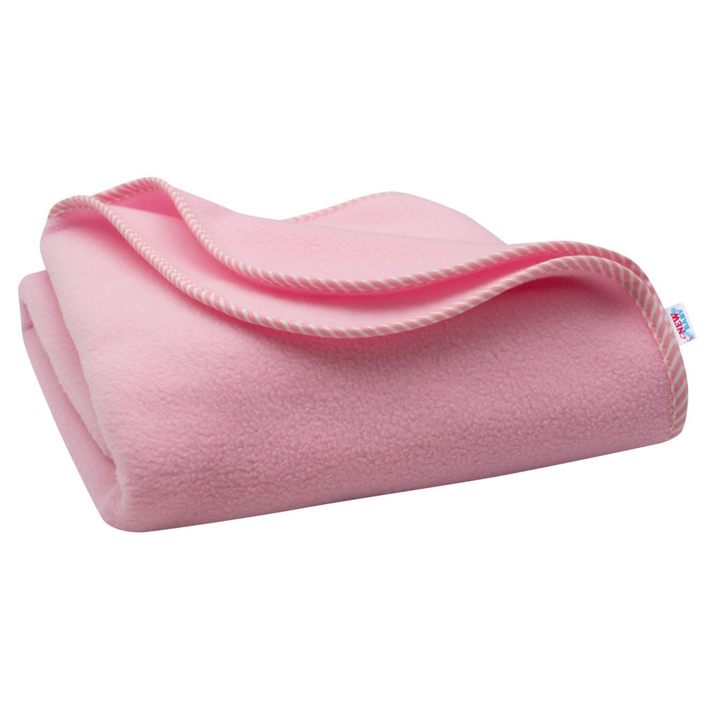 Detská fleecová deka New Baby 100×75 ružová prúžky