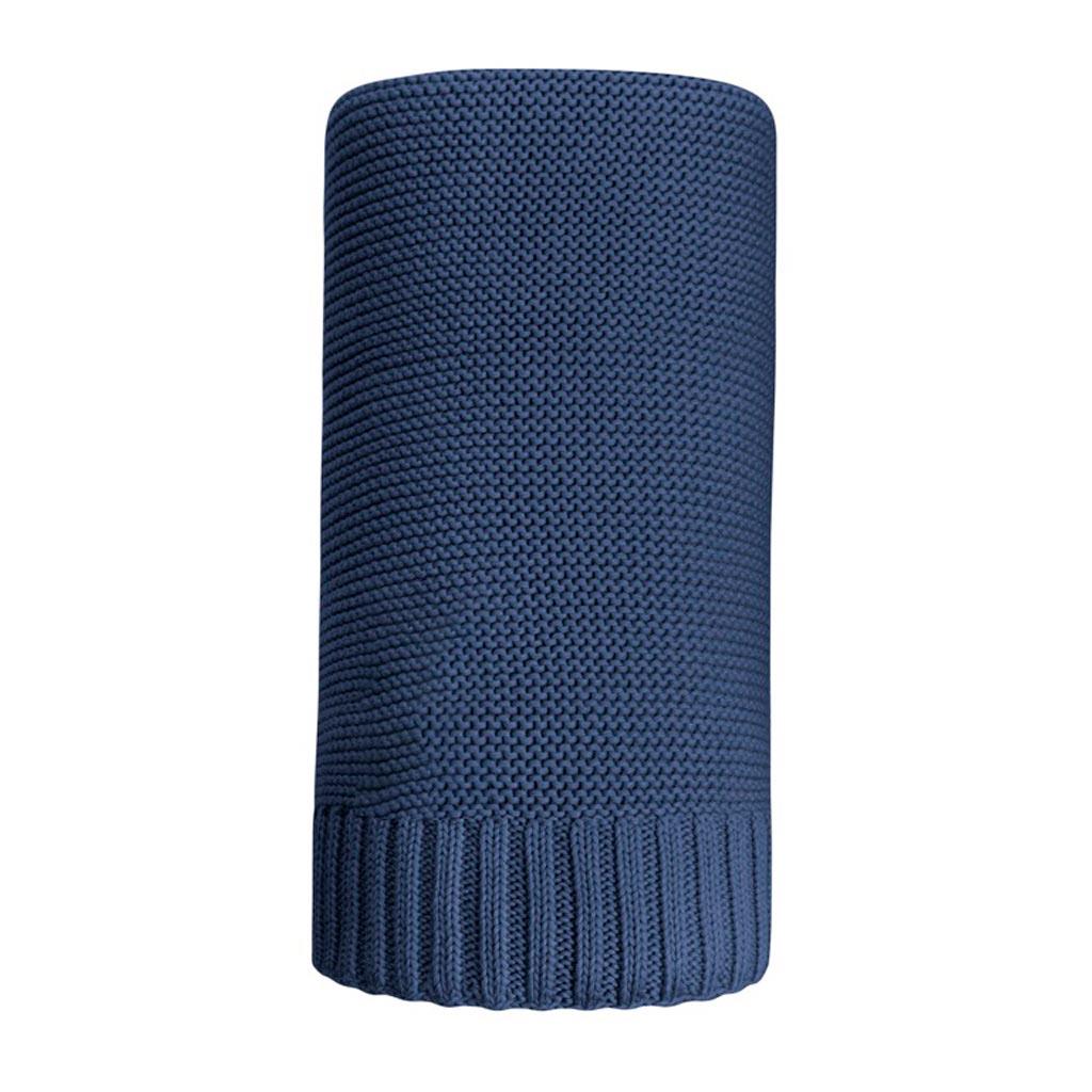 Bambusová pletená deka NEW BABY 100×80 cm tmavo modrá