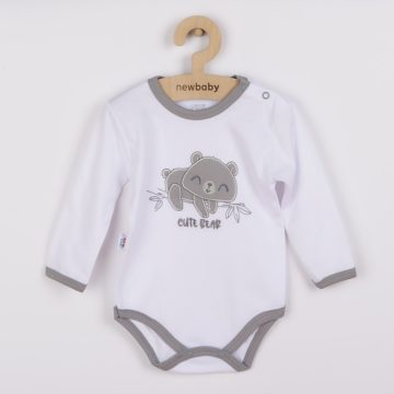 Dojčenské bavlnené body s dlhým rukávom New Baby Cute Bear