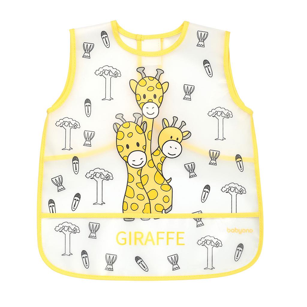 Umývateľný podbradník – zástera 30×35 cm Baby Ono žirafy