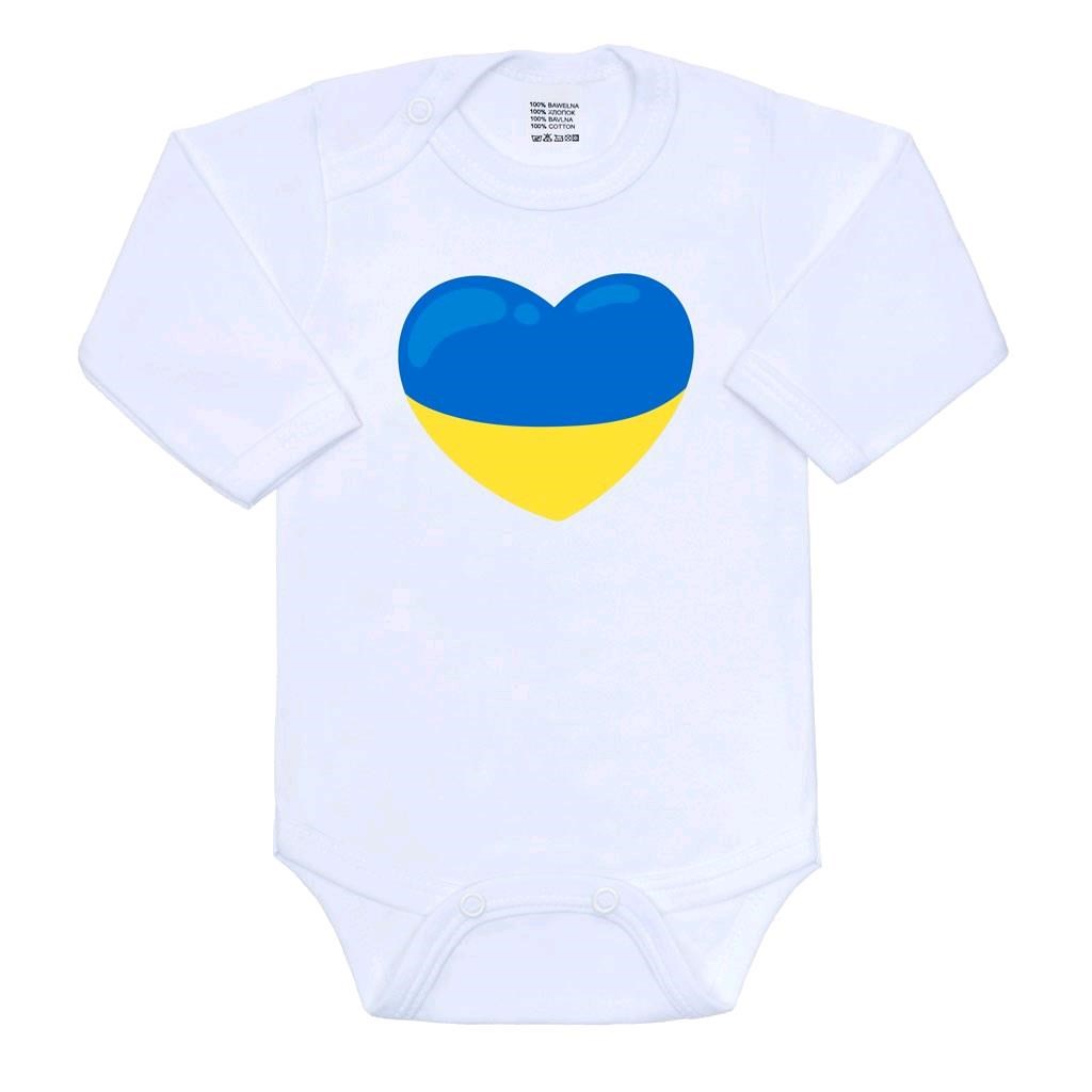 Body s potlačou New Baby Mier pre Ukrajinu – Srdce