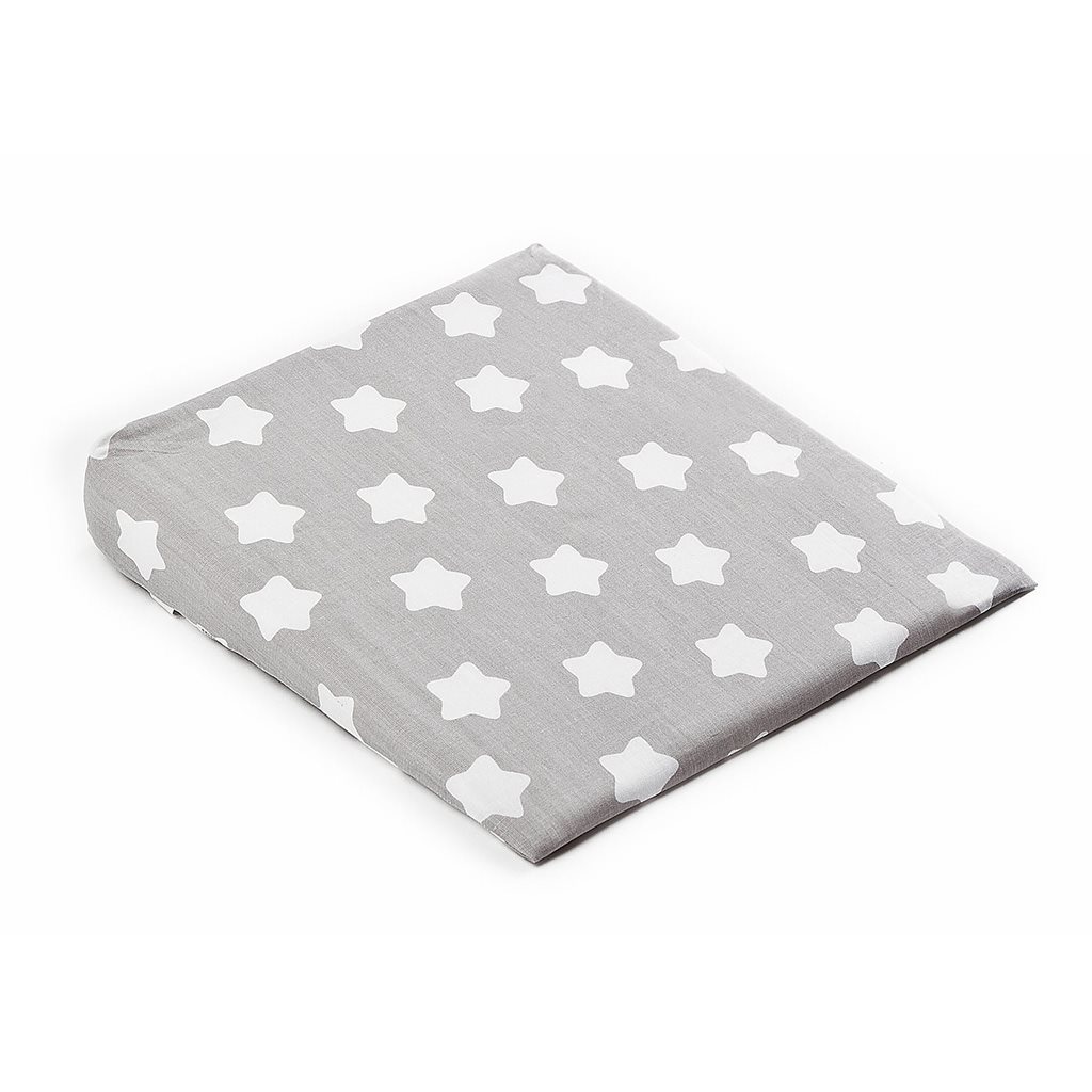 Poťah na dojčenský vankúš – klin Sensillo 30×37 cm hviezdičky sivý