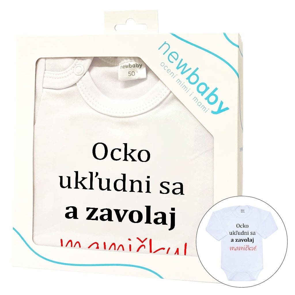 Body s potlačou New Baby a zavolaj MAMIČKU!! – darčekové balenie